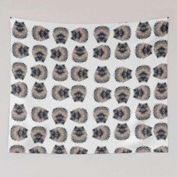 Item preview, Keeshond Dog Pattern in Pixel Art - Repeated Portrait Dog designed and sold by Woof-n-Wear.