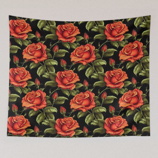 Item preview, Red Roses on Black Pattern designed and sold by victorsuarez.