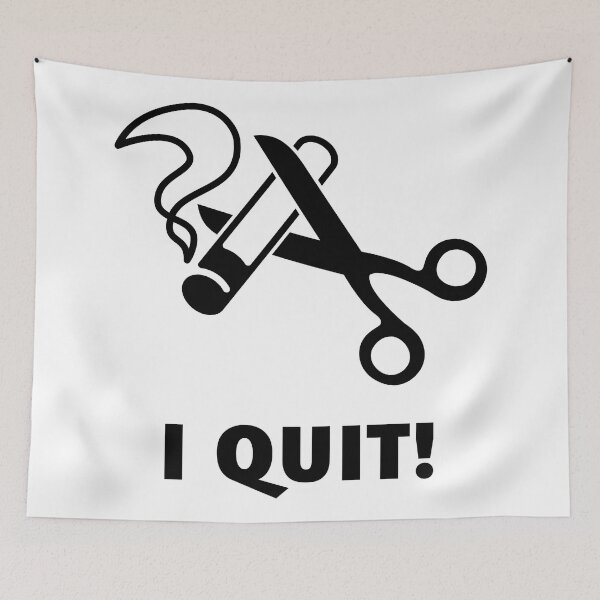Item preview, I Quit! (Ex-Smoker / Stop Smoking / Cigarette & Scissors / Black) designed and sold by Roderix.