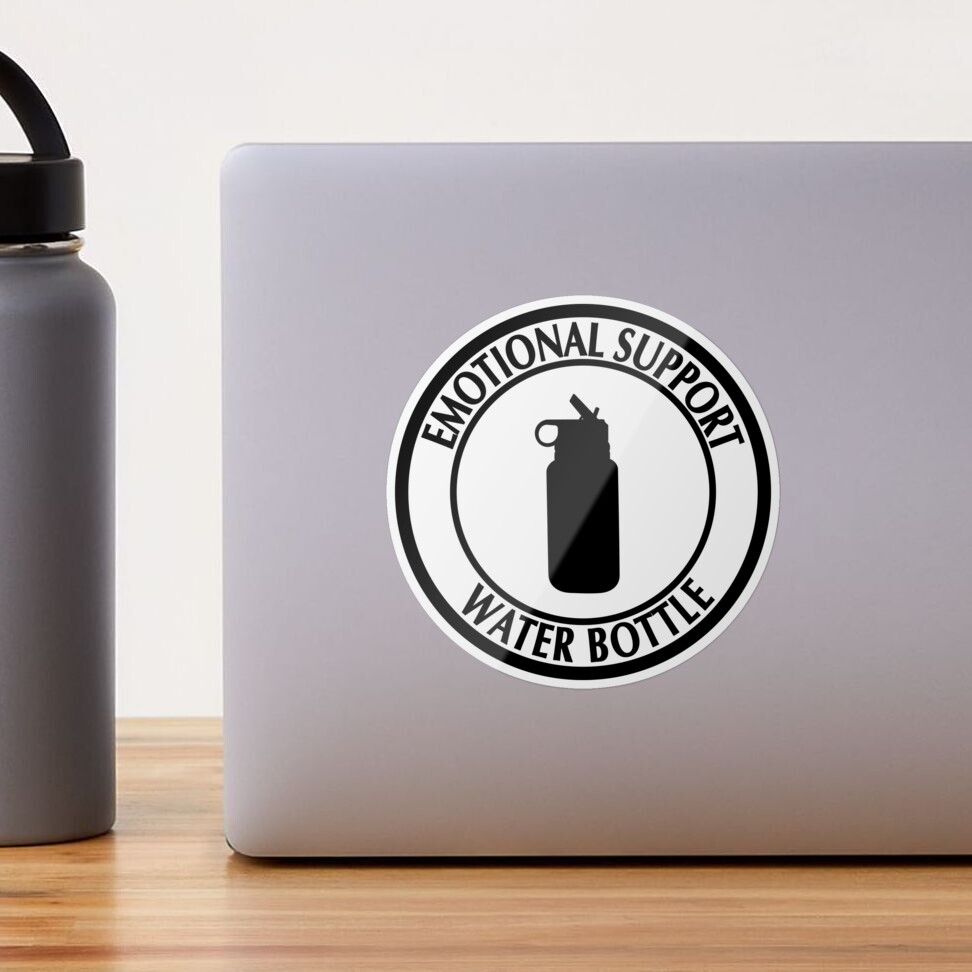 Emotional Support Water Bottle Neutral Symbol Sticker for Sale by  ssmorrison21