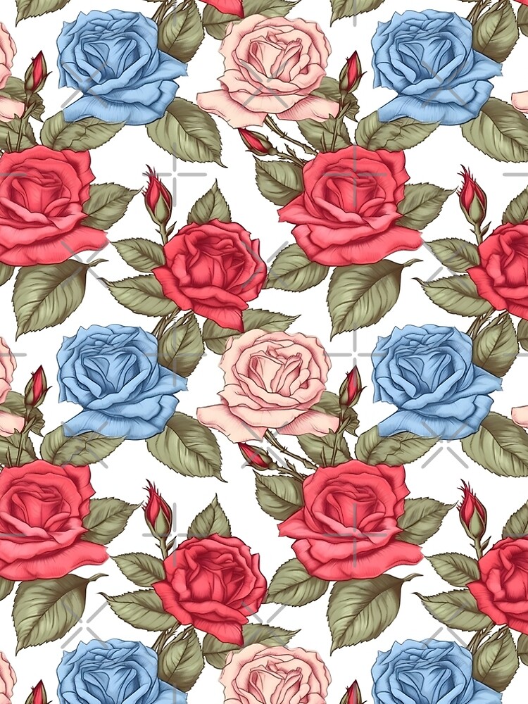 Thumbnail 5 of 5, A-Line Dress, Colored Roses Pattern designed and sold by victorsuarez.