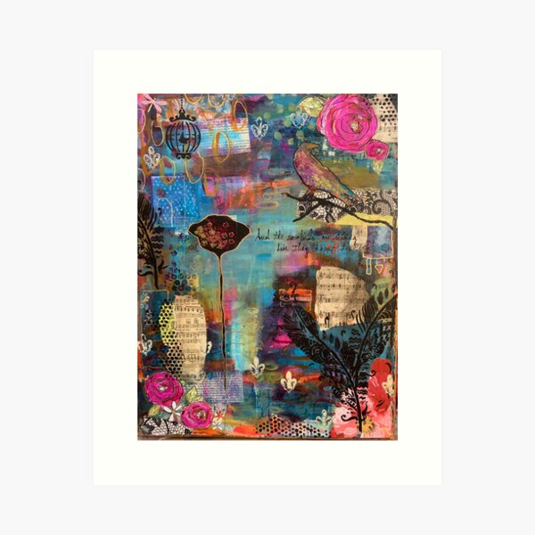 Vista previa del artículo con la obra «Los pájaros cantores están cantando», diseñado y vendido por Sherri Bobzien.