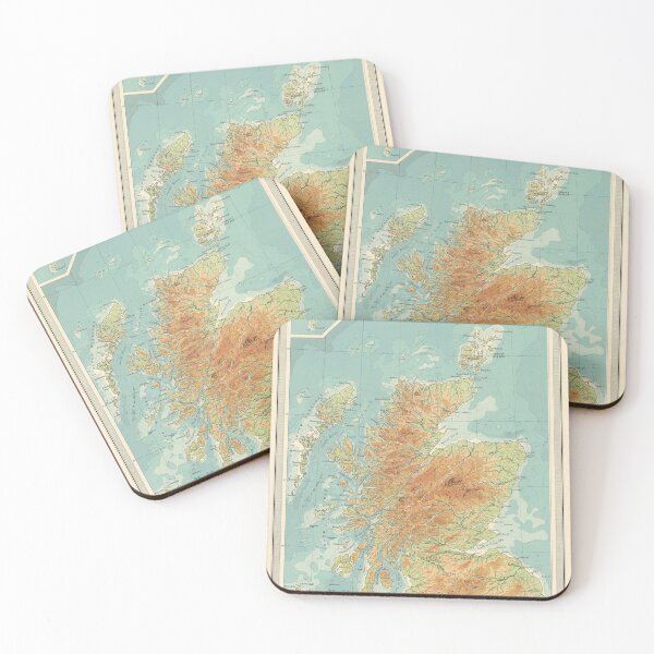 Item preview, Vintage Scotland Relief Map (1912) designed and sold by BravuraMedia.