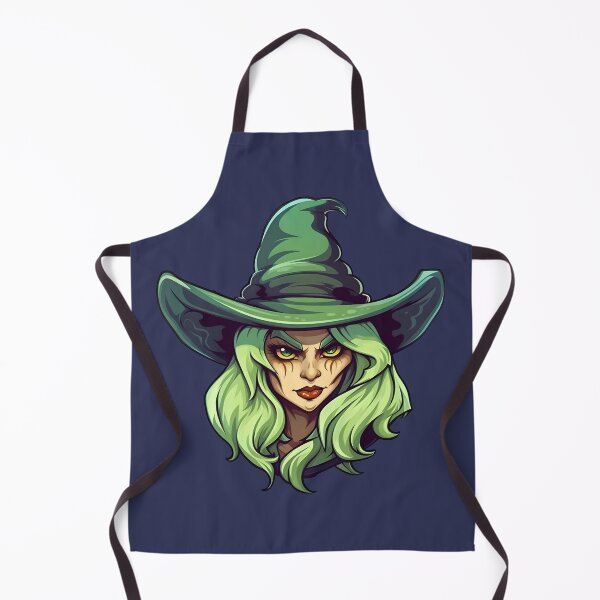 Item preview, Green witch face with green hair and hat designed and sold by Clearmind-Arts.