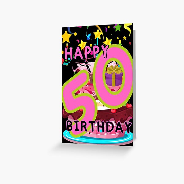 50th Birthday design. 50 & Fabulous lady's design Greeting Card