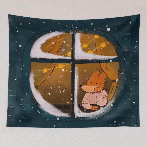 Item preview, Whimsical Fox winter Illustration designed and sold by Preety Padhiyar.