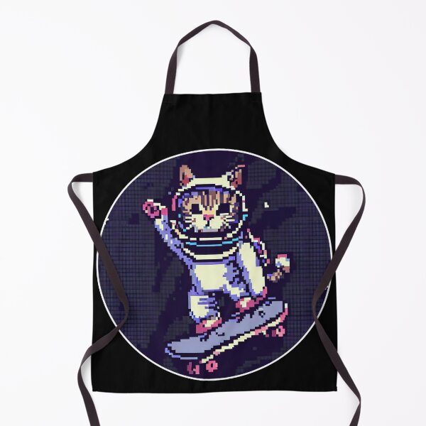 Item preview, Astronaut Cat Skating In The Space Pixel Art designed and sold by OliversCat.