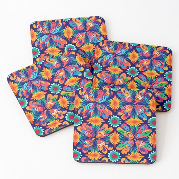 Item preview, Vibrant Mexican Muralism Inspired Floral Pattern designed and sold by GiveMeMood.