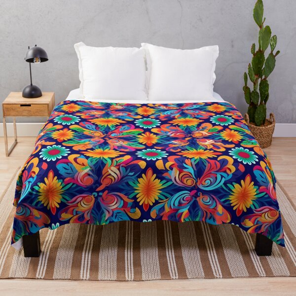 Item preview, Vibrant Mexican Muralism Inspired Floral Pattern designed and sold by GiveMeMood.