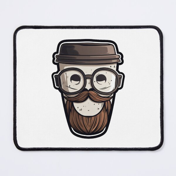 Item preview, Big Eyes Coffee with Beard designed and sold by Ayzenstickers.