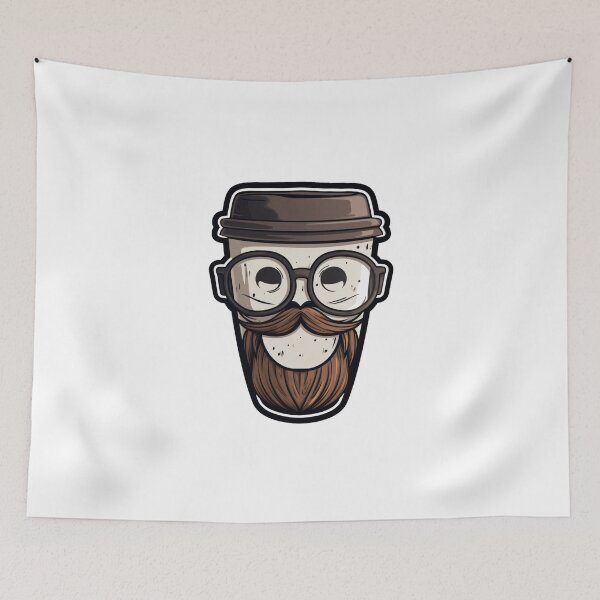 Item preview, Big Eyes Coffee with Beard designed and sold by Ayzenstickers.