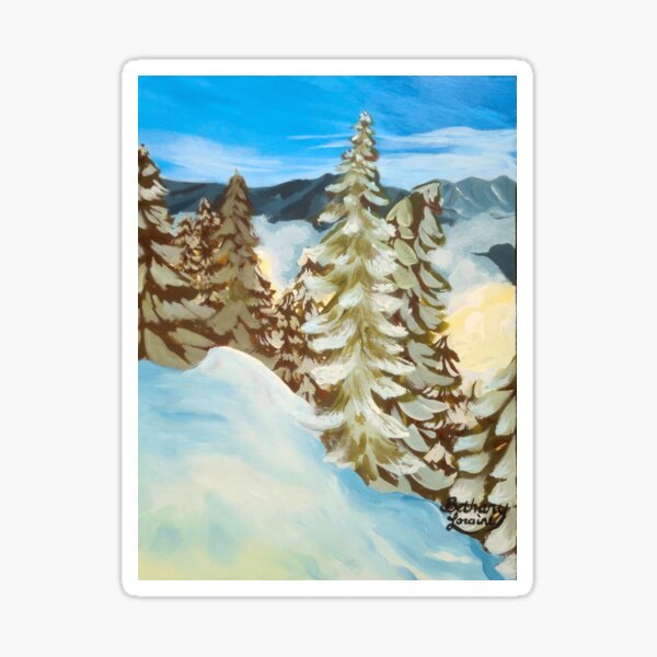 Item preview, Fir Trees Acrylic Painting   designed and sold by BethanyLoraine.