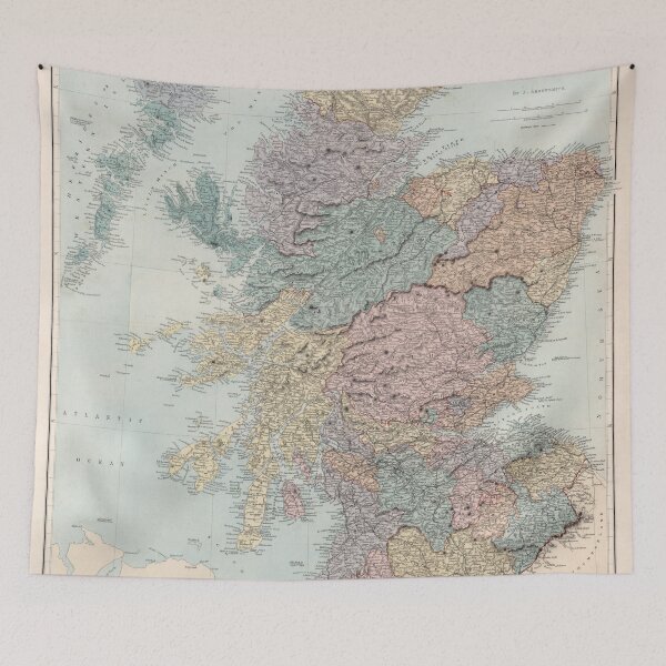 Item preview, Vintage Scotland Map (1887) designed and sold by BravuraMedia.
