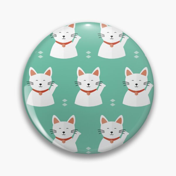 Item preview, Japanese happy cats on blue designed and sold by reneesillus.