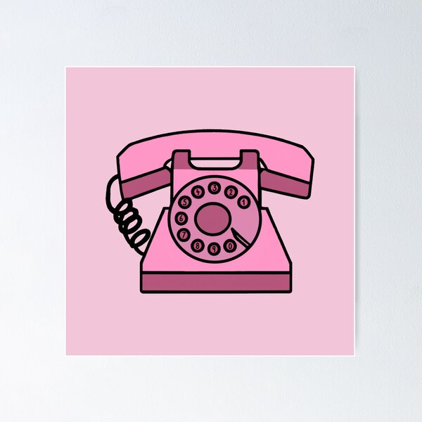 Pink Pay Phone Poster - Teléfono vintage de color rosa 