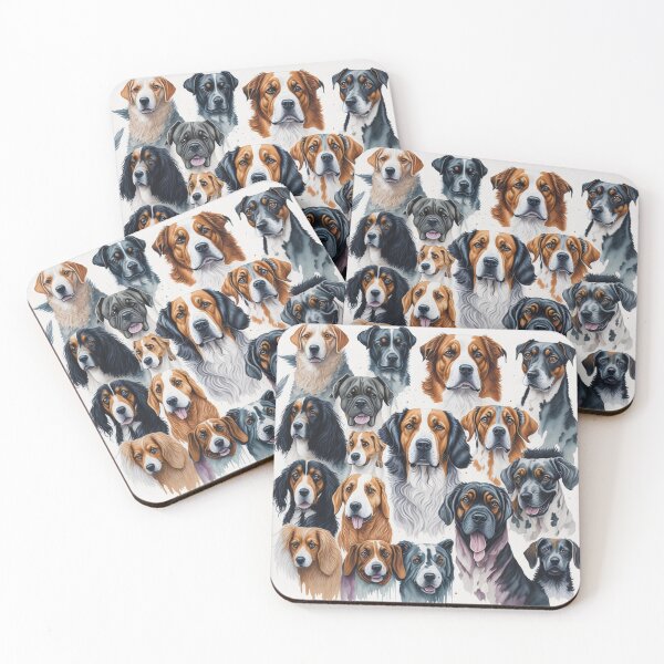 Item preview, dogs watercolor designed and sold by shokA Design.
