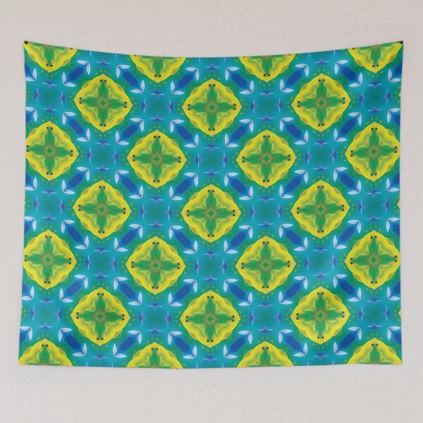 Item preview, Patrón azul y amarillo No1 designed and sold by PixelChameleon.