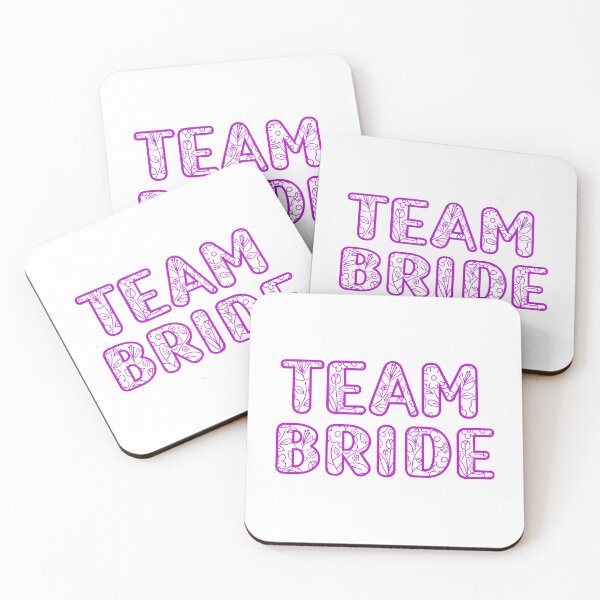 Item preview, "Girly Blooms: Team Bride - Floral Girly Pink Text for a Blossoming Bridal Squad designed and sold by EmeraldeaArt.