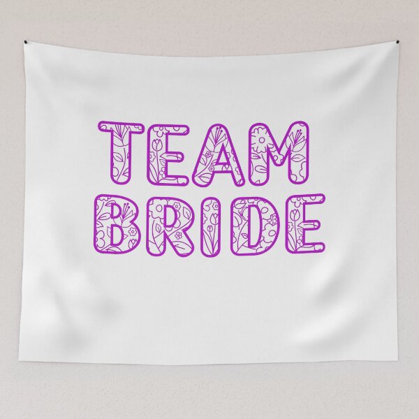Item preview, "Girly Blooms: Team Bride - Floral Girly Pink Text for a Blossoming Bridal Squad designed and sold by EmeraldeaArt.