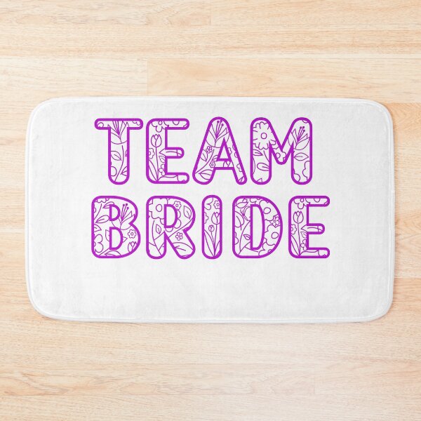 Item preview, "Girly Blooms: Team Bride - Floral Girly Pink Text for a Blossoming Bridal Squad designed and sold by EmeraldeaArt.