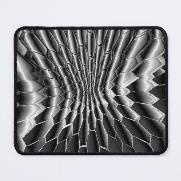 Item preview, Graphic abstract radial metallic honeycomb distorted hexagonal structure shade metallic and gray designed and sold by JaroDesign2023.