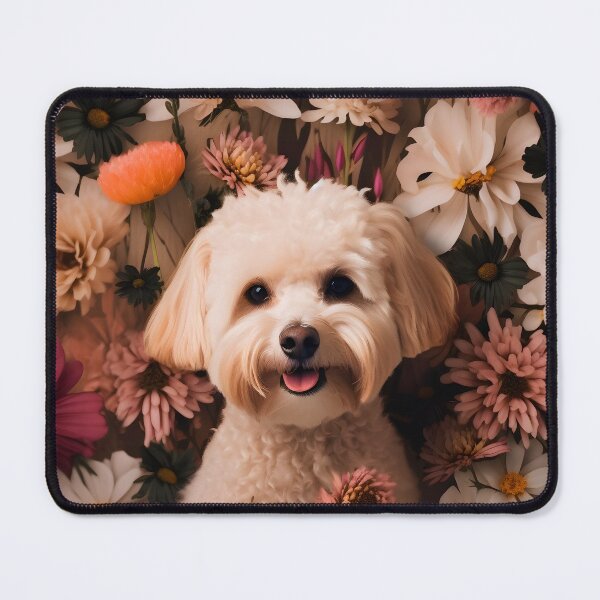 Item preview, Havanese Dog in a field of flowers Illustration designed and sold by 11pixeli.