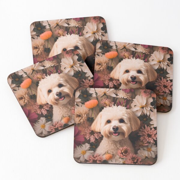 Item preview, Havanese Dog in a field of flowers Illustration designed and sold by 11pixeli.