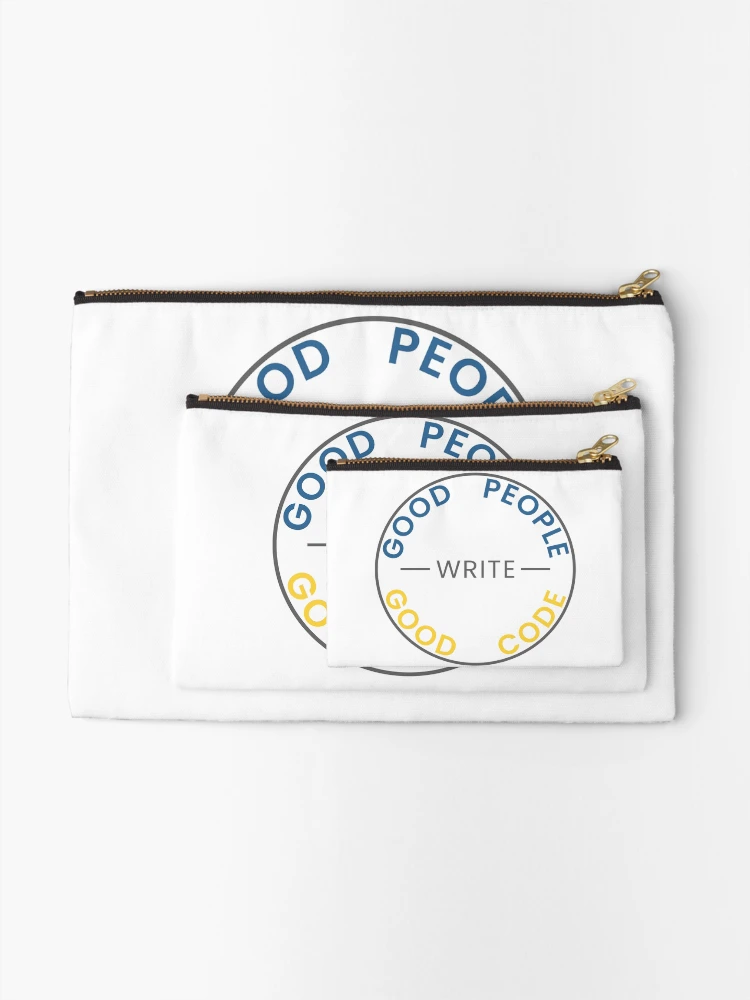 Thumbnail 2 of 4, Zipper Pouch, Good People Write Good Code - Python Edition Sticker designed and sold by Good People | Tools of the Trade.