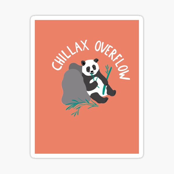 Chillax Overflow Panda and Bamboo Sticker