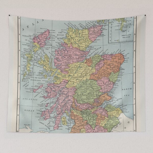 Item preview, Vintage Scotland Map (1925) designed and sold by BravuraMedia.