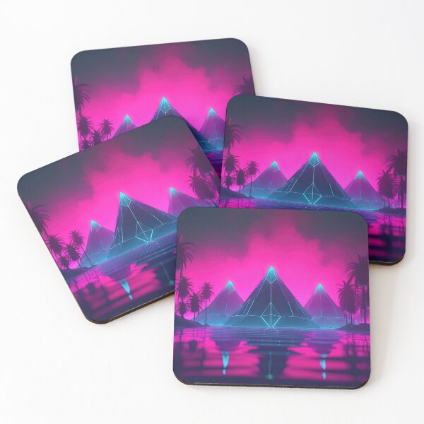 Item preview, Retrofuturistic Ecstasy: Synthwave Haven in the Cyber Oasis designed and sold by Mullet Monkey.