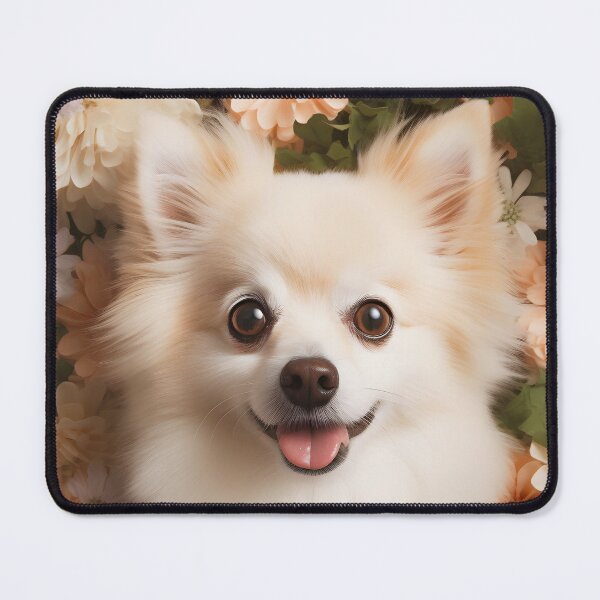 Item preview, Pomeranian Dog in a field of flowers Illustration designed and sold by 11pixeli.