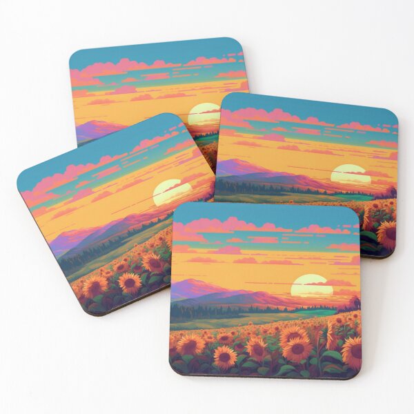 Item preview, Sunflower Splendor: A Vibrant Sunset in Pixel-Art Glor designed and sold by Prozeum.