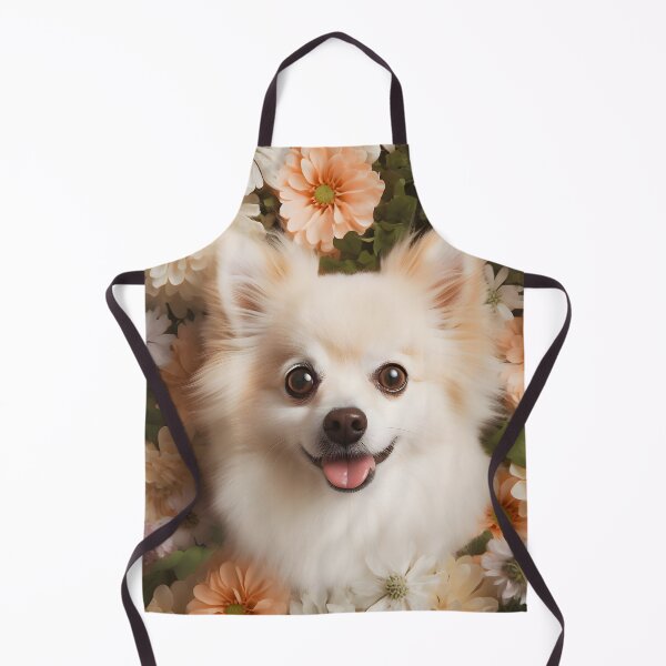 Item preview, Pomeranian Dog in a field of flowers Illustration designed and sold by 11pixeli.