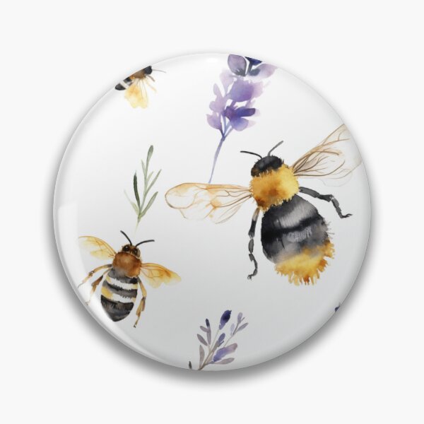 Item preview, Watercolor Bumblebees Amongst Lavender designed and sold by edward-corke.