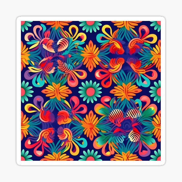 Item preview, Whimsical Folk Art: Colorful Floral Pattern for Vibrant Decor designed and sold by GiveMeMood.