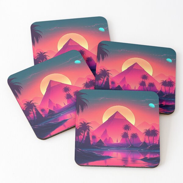 Item preview, Digital Paradise: Synthwave Rhapsody in the Cyber Oasis designed and sold by Mullet Monkey.