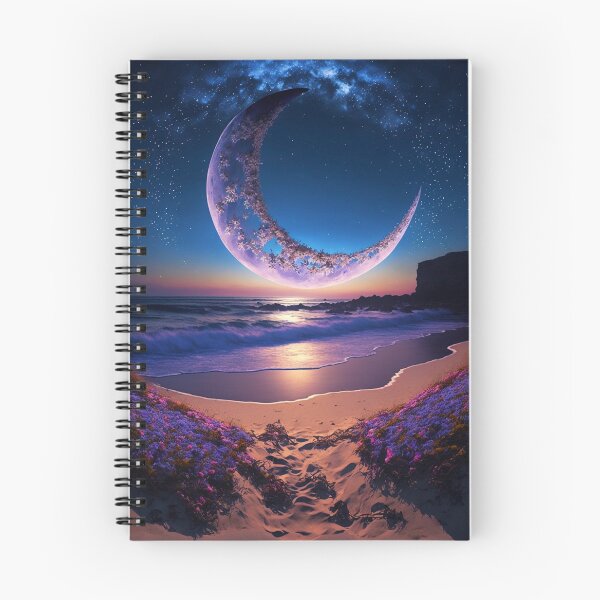 Item preview, Goodnight moon, magical twilight crescent moon beach seascape still life portrait by Md Faruk Mia designed and sold by Jéanpaul  Ferro.