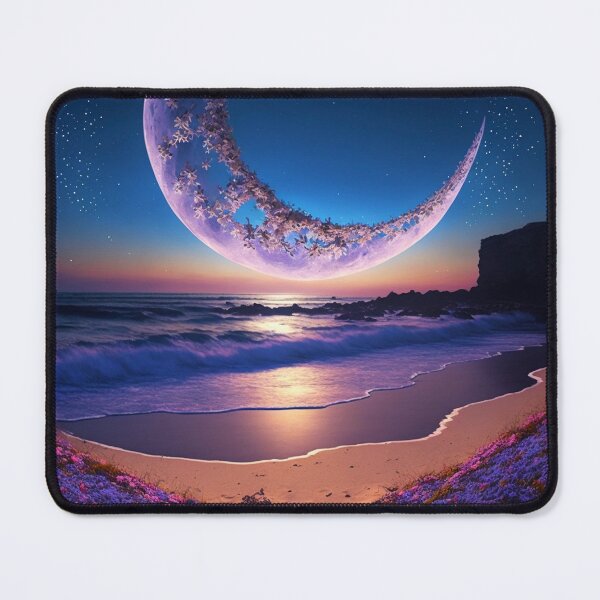 Item preview, Goodnight moon, magical twilight crescent moon beach seascape still life portrait by Md Faruk Mia designed and sold by Jéanpaul  Ferro.