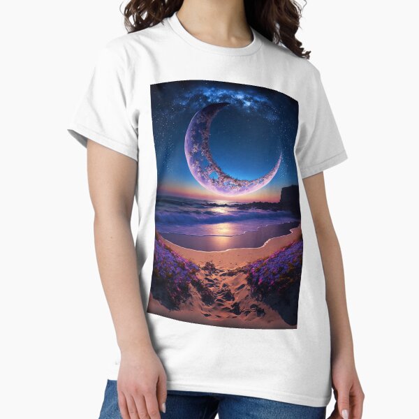 Item preview, Goodnight moon, magical twilight crescent moon beach seascape still life portrait by Md Faruk Mia designed and sold by Jéanpaul  Ferro.