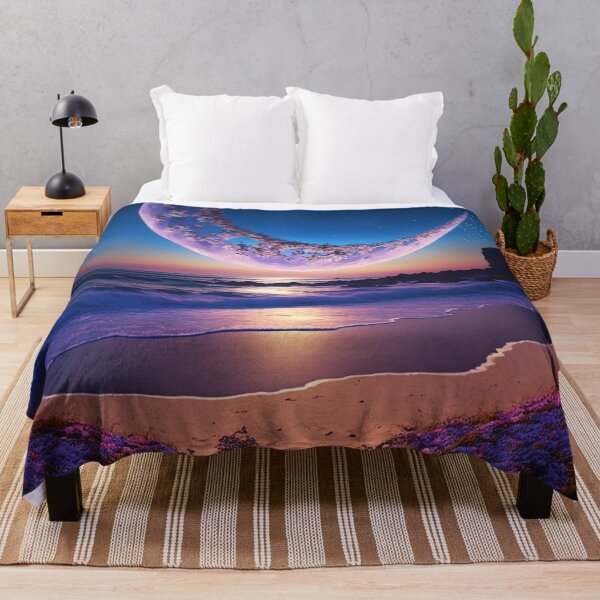 Item preview, Goodnight moon, magical twilight crescent moon beach seascape still life portrait by Md Faruk Mia designed and sold by Jéanpaul Ferro.