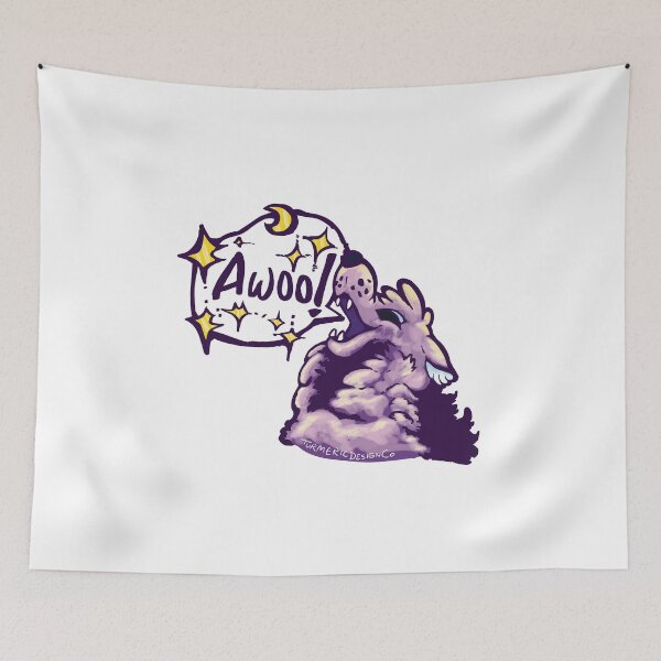 Item preview, Awoo Wolf Moon Howl - Cute Kawaii Furry Cartoon Dog designed and sold by TurmericDesignC.