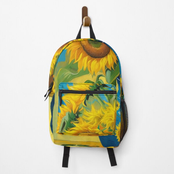 Artikelvorschau, Ein Strauß leuchtend gelber Sonnenblumen in einer blauen Keramikvase entworfen und verkauft von capefox.