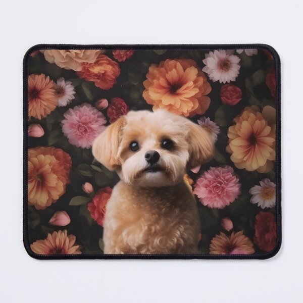 Item preview, Lhasa Dog in a field of flowers Illustration designed and sold by 11pixeli.