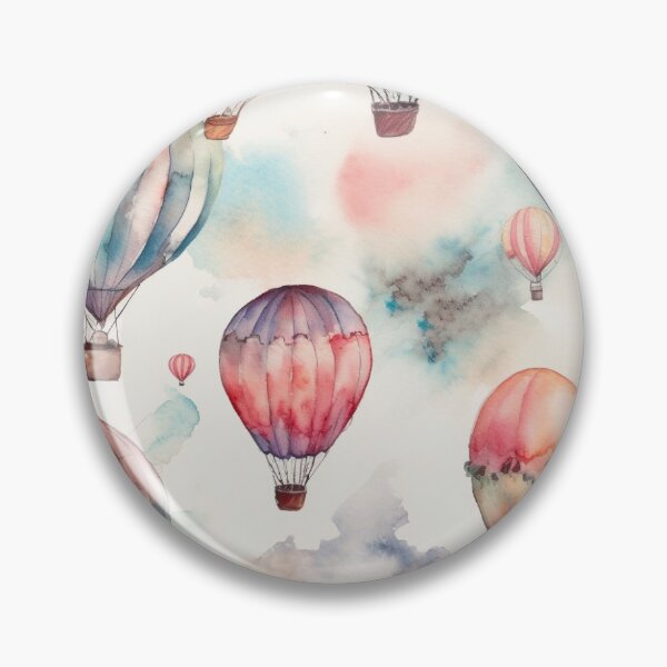 Item preview, Dreamy Watercolor Pink Hot Air Baloons designed and sold by edward-corke.