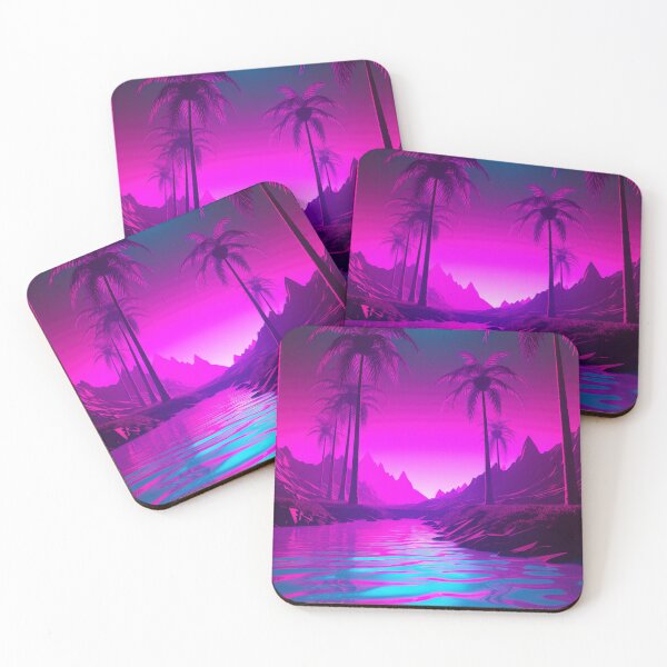Item preview, Palm Tree Harmony: Synthwave Dreamscape at Sunset designed and sold by Mullet Monkey.
