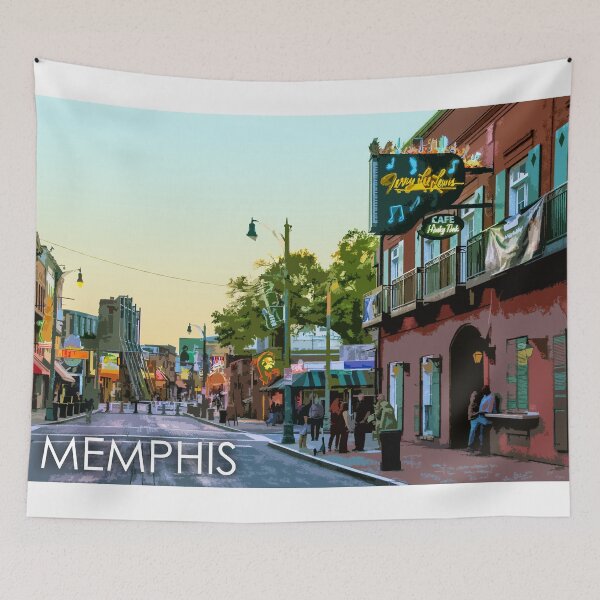 Item preview, Beale Street, Memphis, Tennessee, USA, Travel Print, Sunset designed and sold by summattodraw.