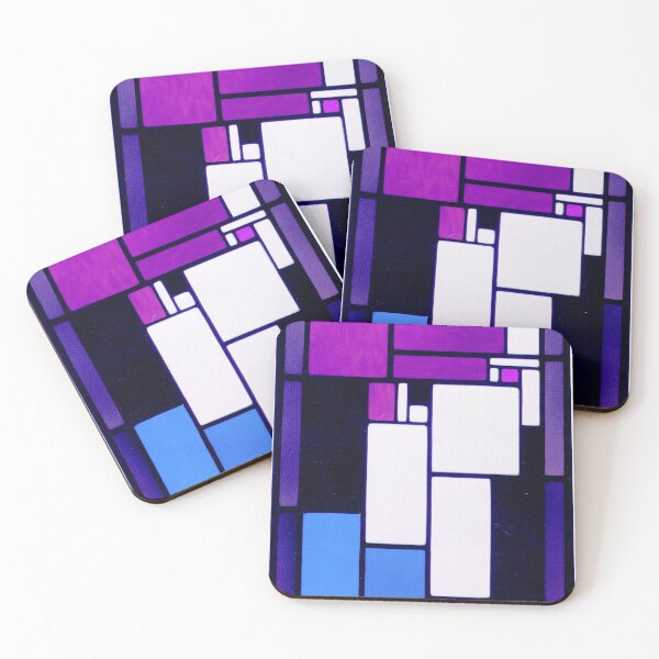 Item preview, Dynamic Colorblock Composition Blue and Purple by Doesburg 1917 designed and sold by PureVintageLove.