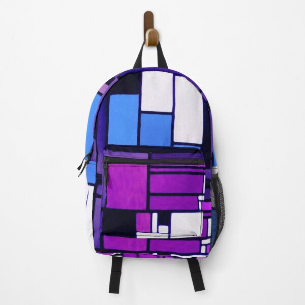 Item preview, Dynamic Colorblock Composition Blue and Purple by Doesburg 1917 designed and sold by PureVintageLove.