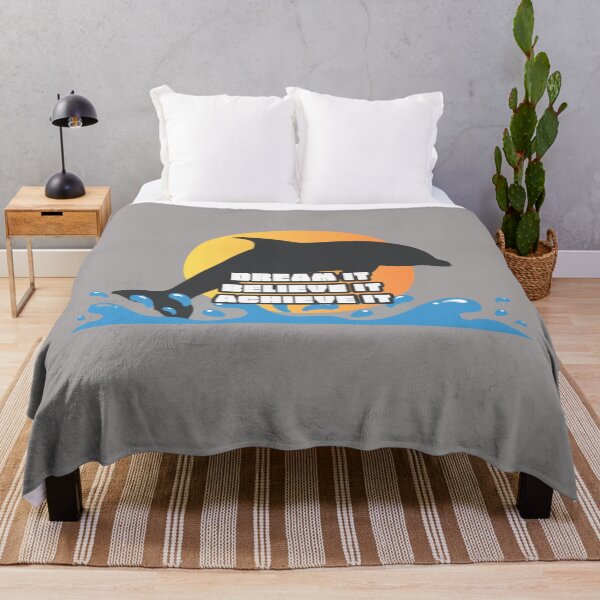 Item preview, Dream It Believe It Achieve It, Positive Dolphin Saying Print / Motivational Design designed and sold by TGAL2.
